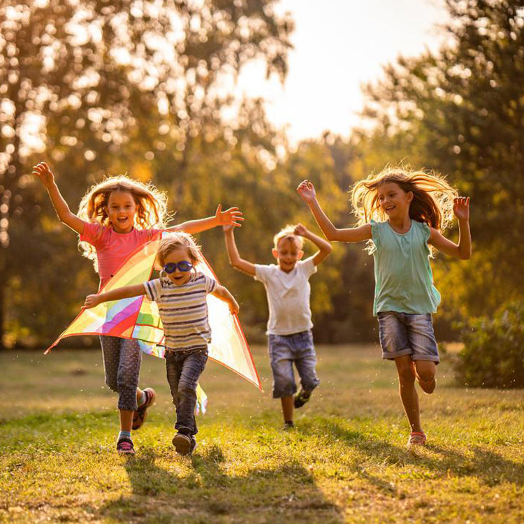 Kids running outdoors